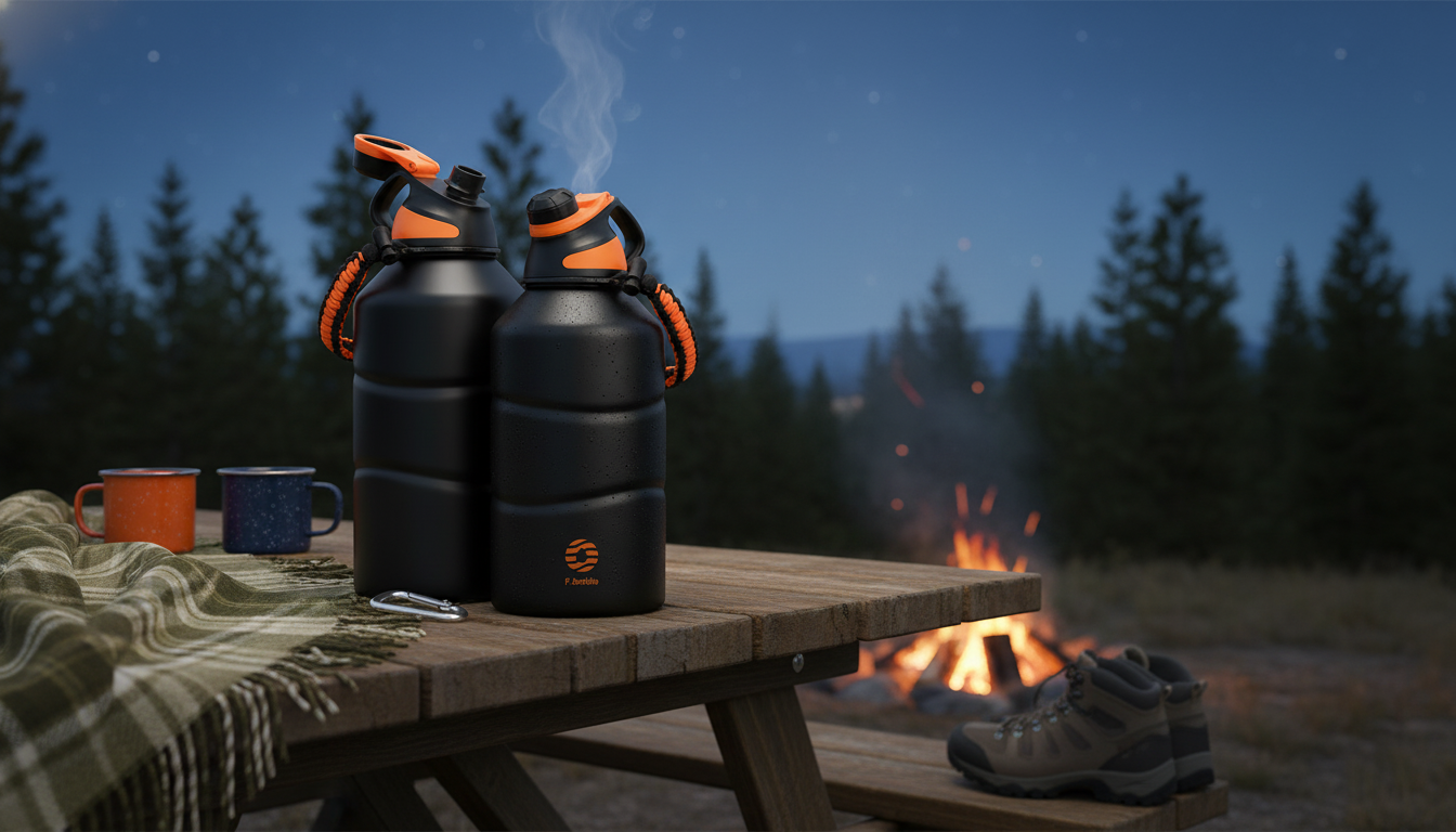 1.9L Stainless Steel Thermos: Hot/Cold, Carry Rope