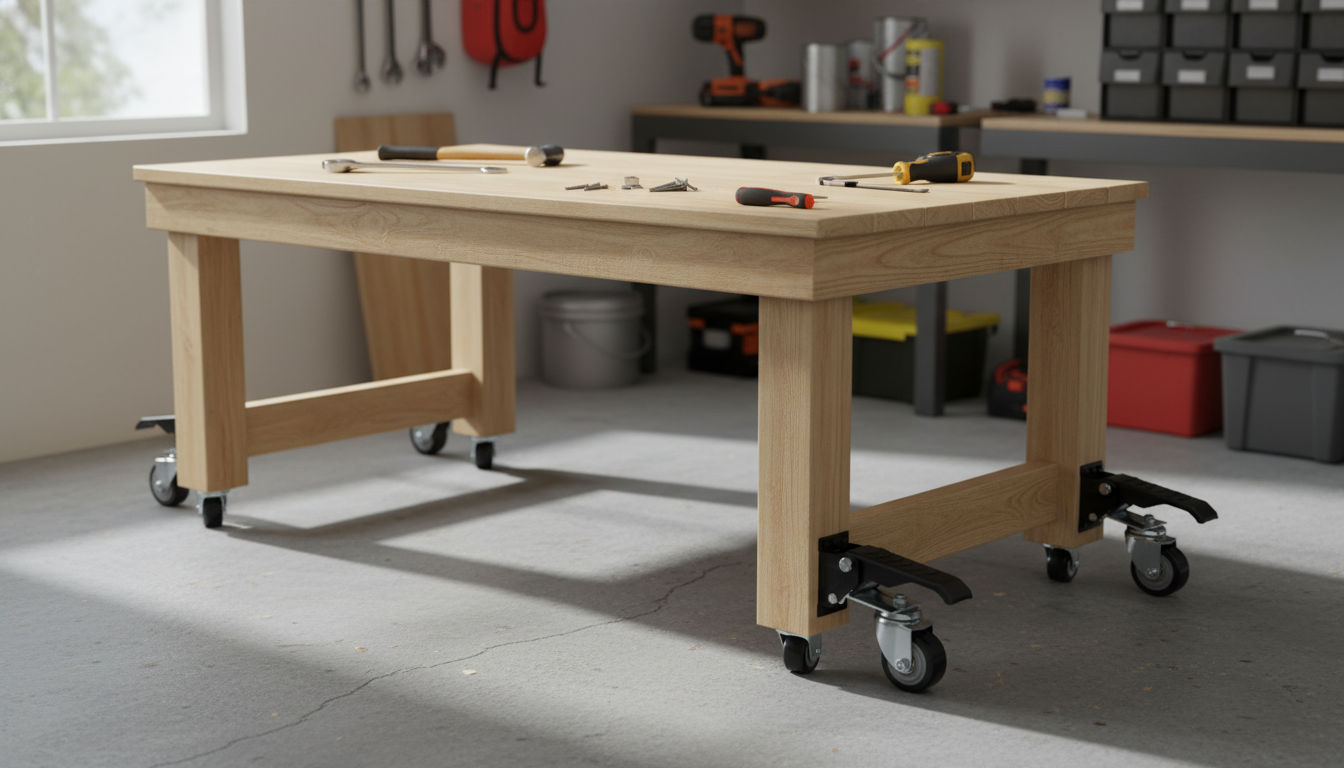 2.5-Inch Retractable Workbench Casters (360° Swivel)