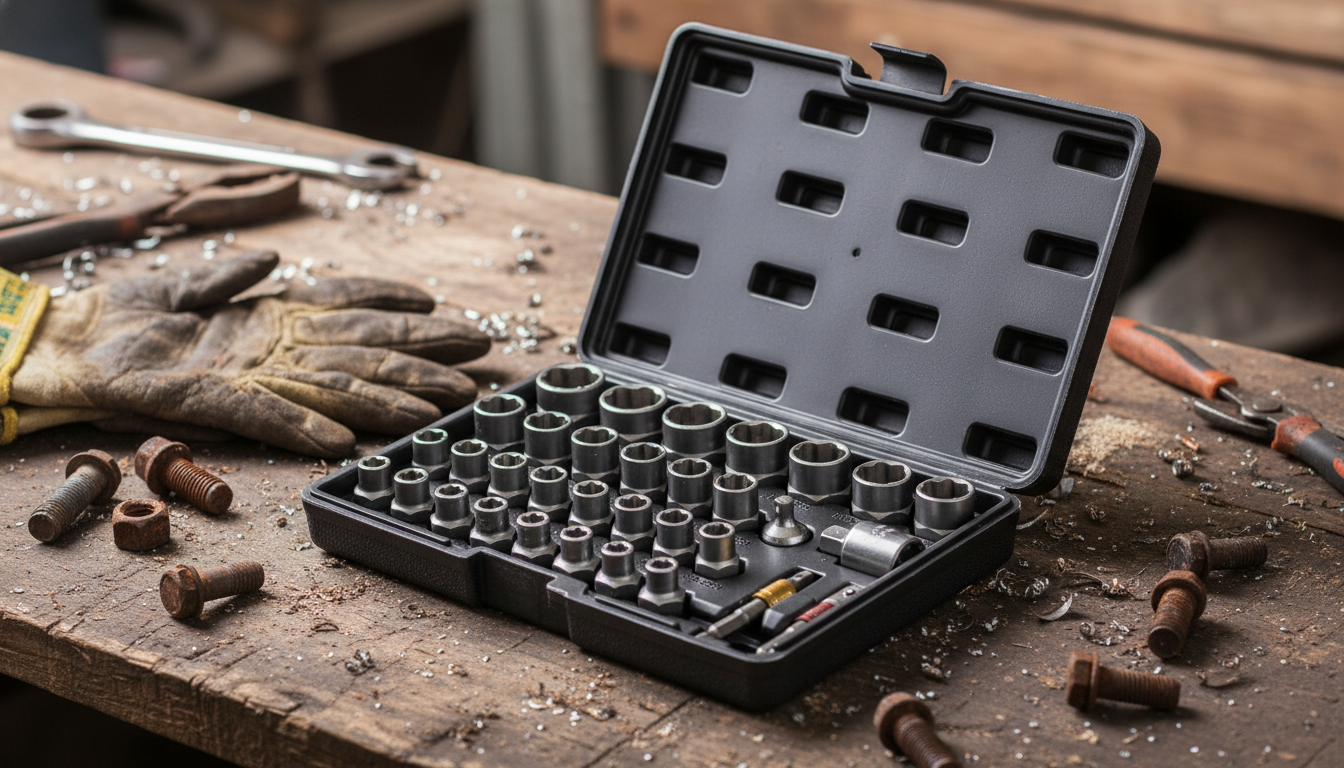 29-Piece Bolt Extractor Set: Cr-Mo, 6mm–3/4in