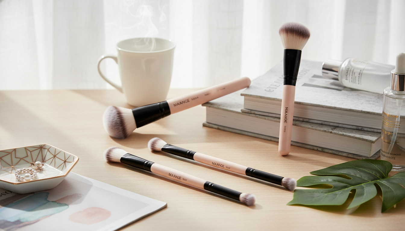 4-Piece Double-Ended Kabuki Brushes for Fast Blending