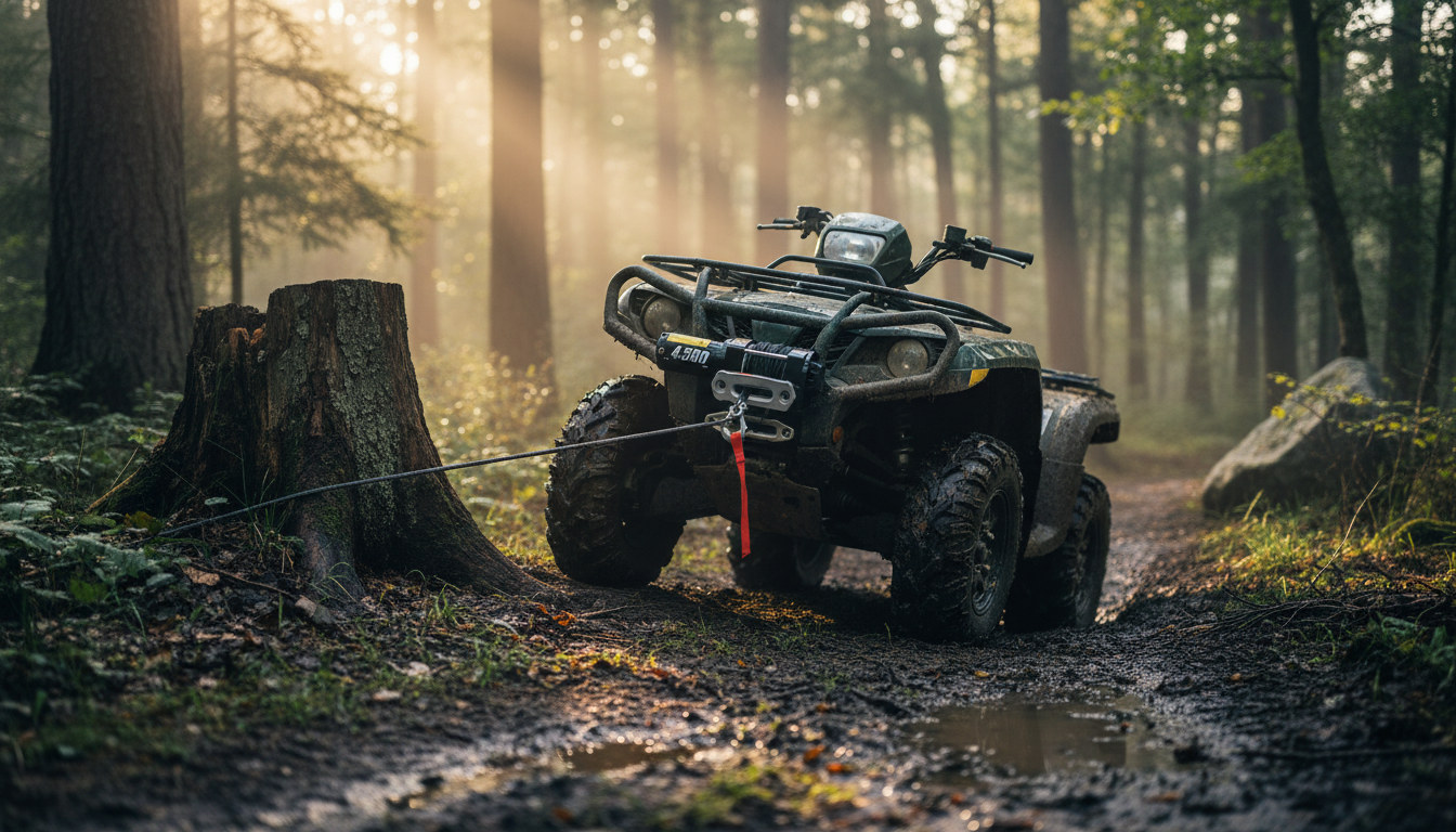 4500lb 12V Wireless Winch with Synthetic Rope