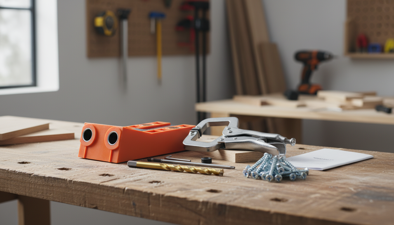 56-Piece Pocket Hole Jig Kit: Clean, Strong Joints Fast