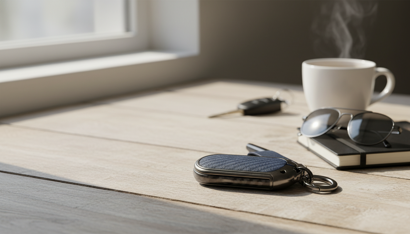 Carbon Fiber Key Case: Leather & Metal Smart Fob Cover