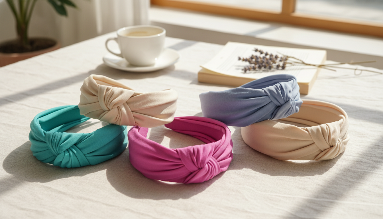 Cotton Center-Knot Headband: Solid Color, Easy Style