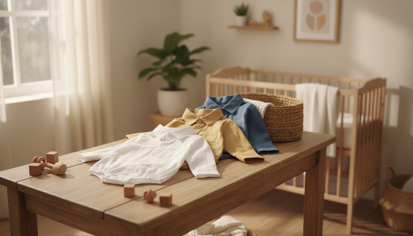 Cotton-Linen Lapel Romper for Baby Boys (0–24M)