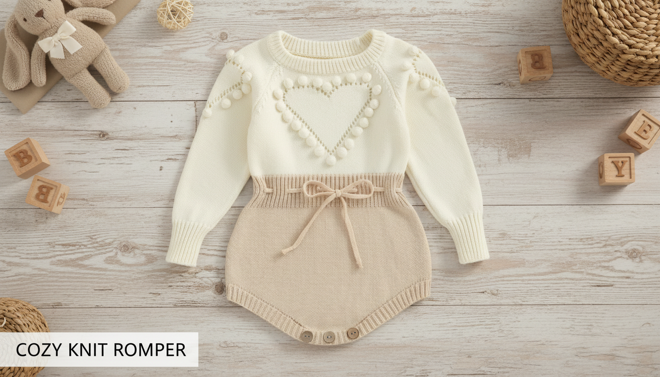 Cozy Knit Heart Romper for Baby Girls: Fit, Care & Layers