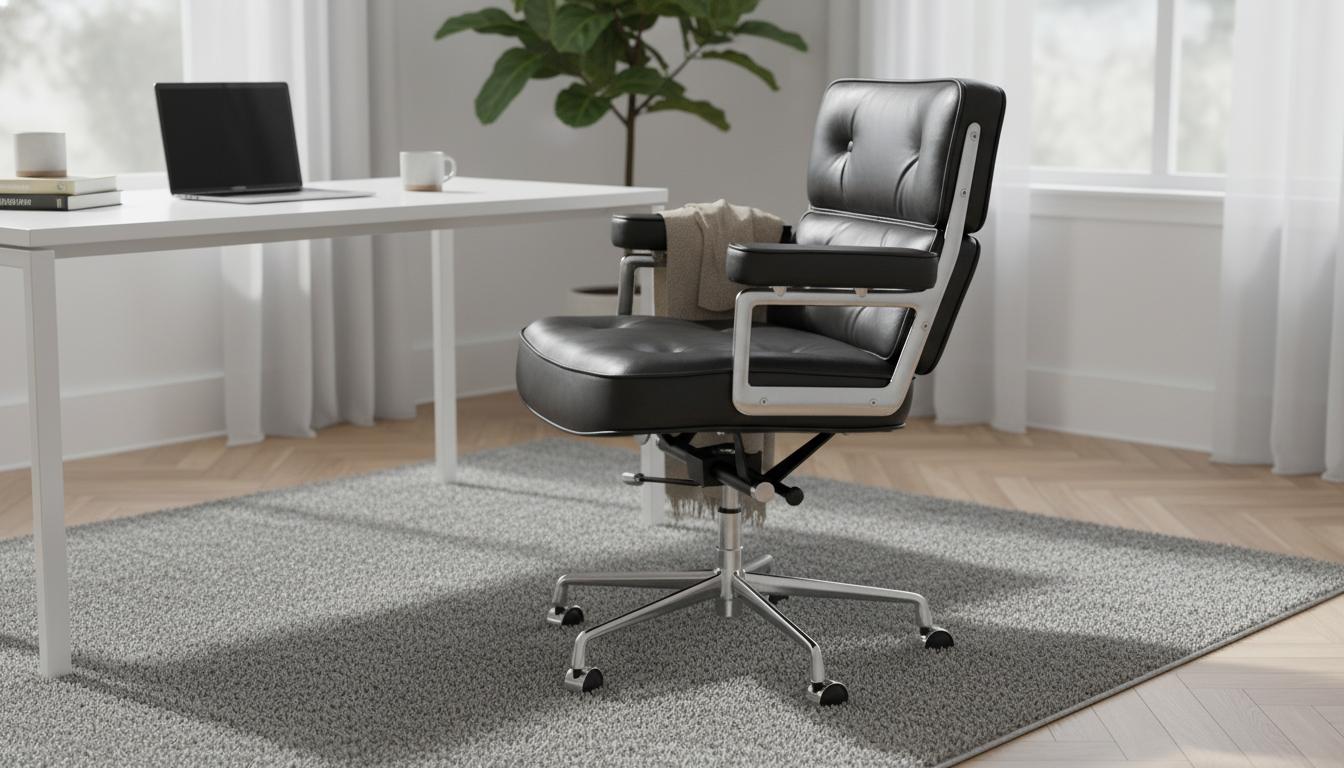 Deluxe Leather Swivel Office Chair: Adjustable Ergonomics