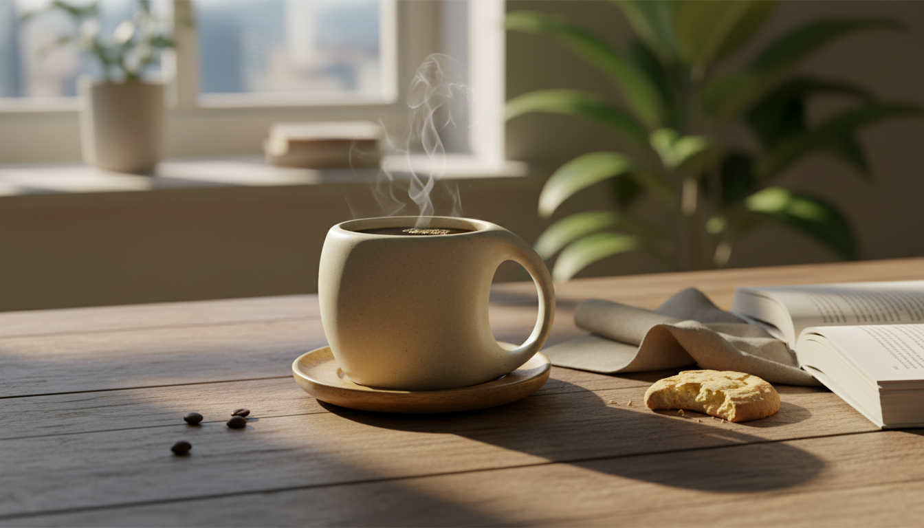 Elevate Daily Coffee: Ceramic Mug & Saucer Set
