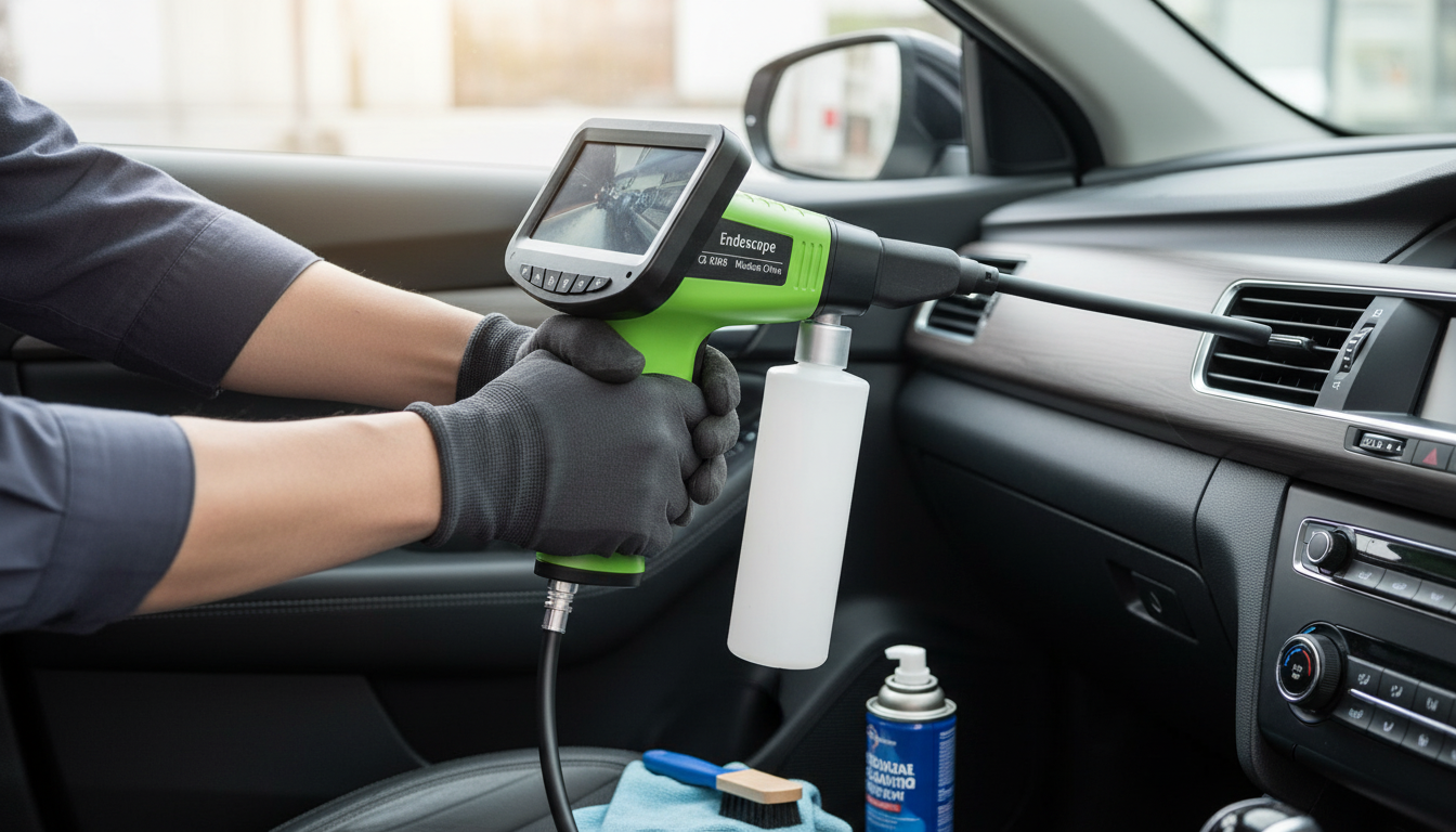 Endoscope-Guided Car A/C Vent Cleaning for Fresh Air