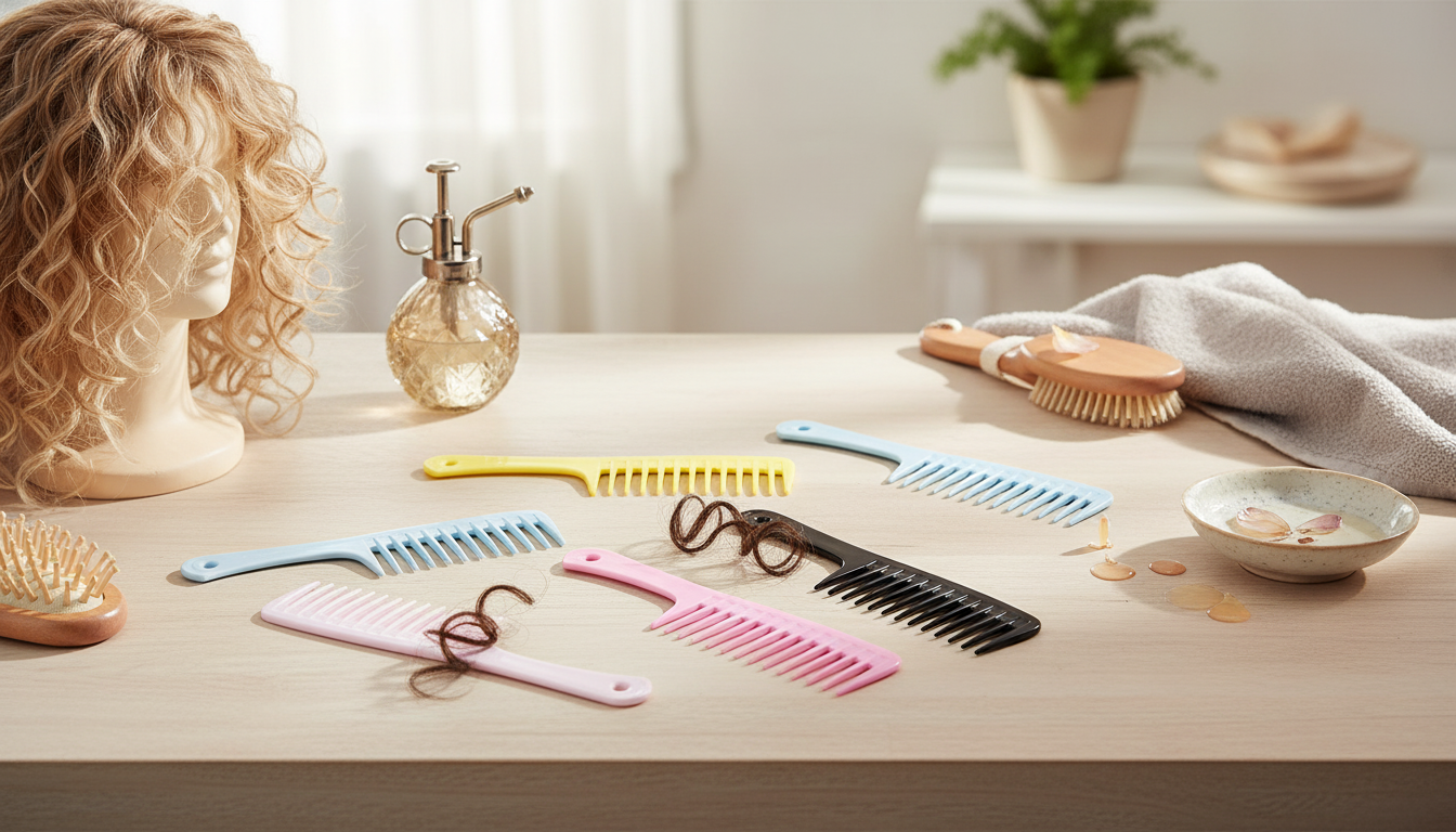 Gentle Detangling Comb for Wigs, Curls & Daily Hair