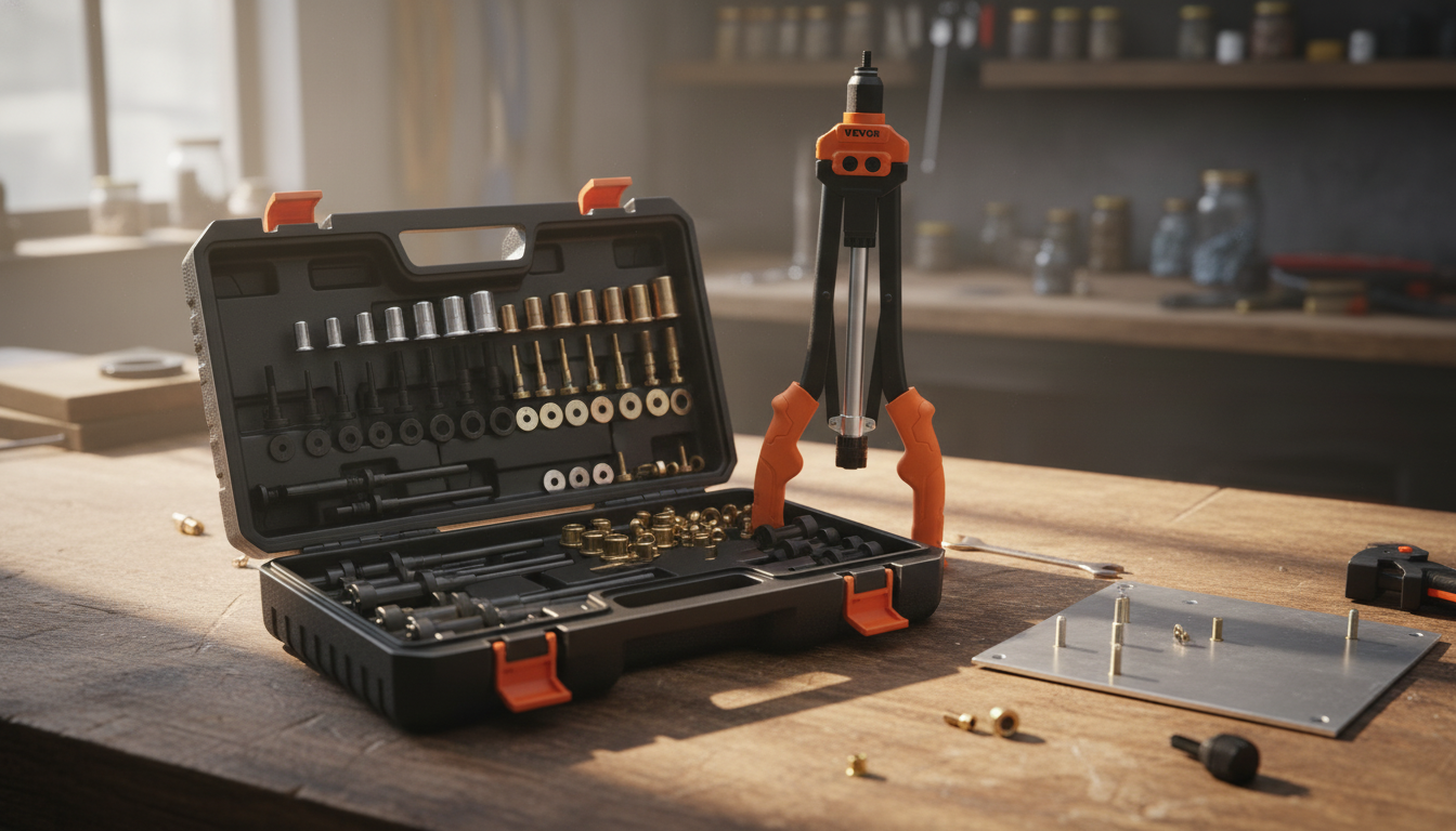 Heavy-Duty Rivet Nut Tool Kit: 13 Mandrels, 186 Rivnuts