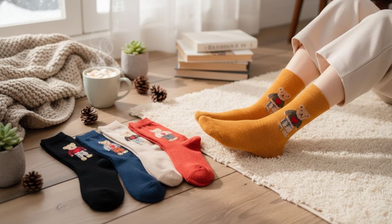 Kawaii Bear Winter Socks: Cozy Harajuku Style