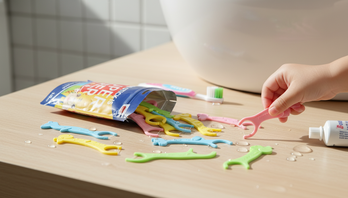 Kids’ Colorful Floss Picks: A Simple Daily Floss Habit