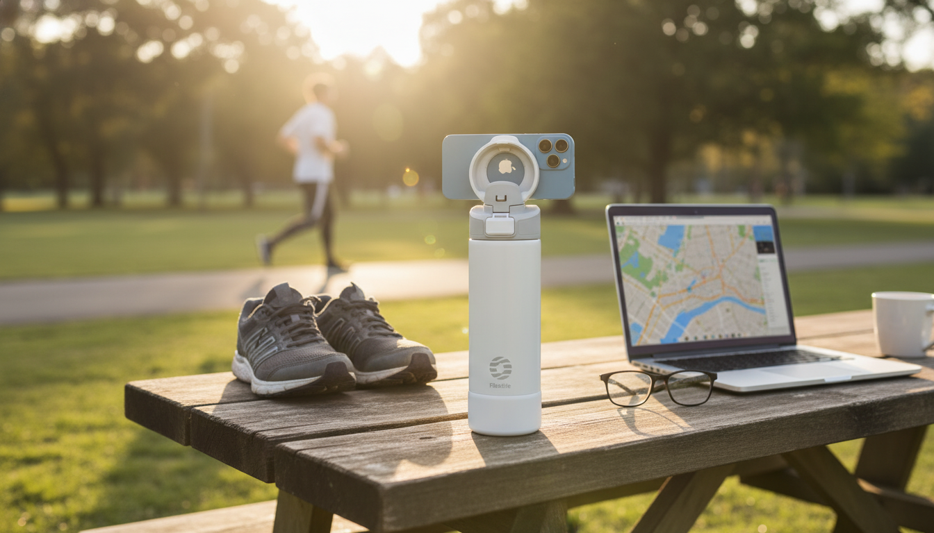 Magnetic Lid Insulated Bottle with Phone Mount: Daily Use