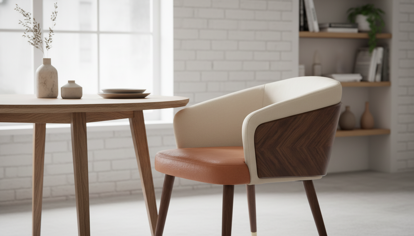 Modern Dining Armchair: Synthetic Leather, Easy-Clean