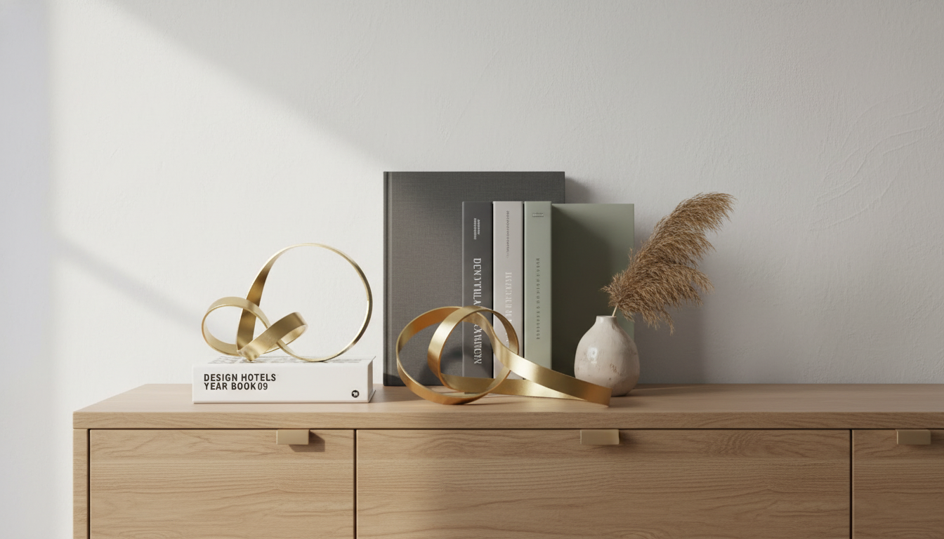 Modern Gold Knot Sculpture for Calm, Curated Styling