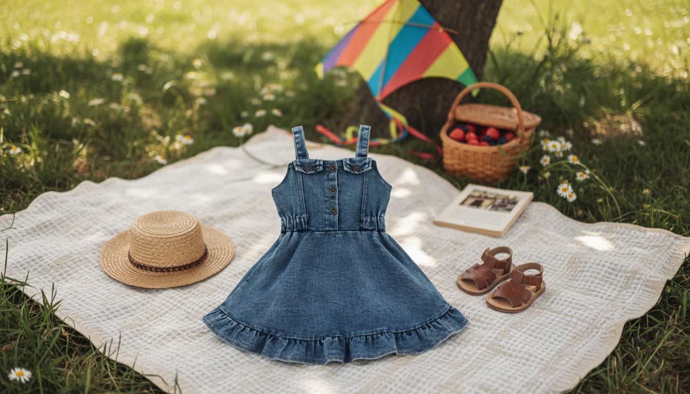 Off-Shoulder Ruffle Denim Dress for Baby Girls: Tips