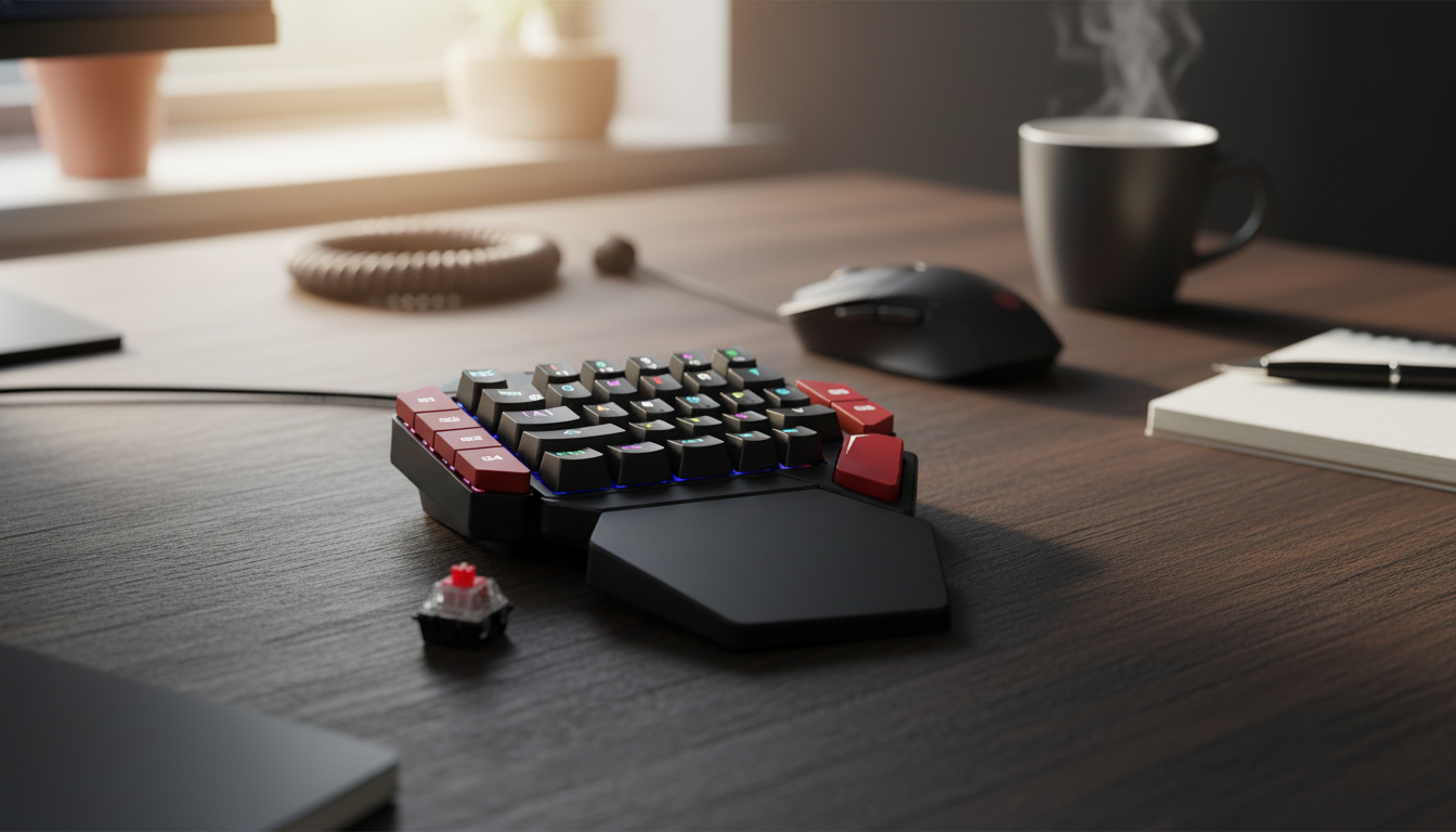 One-Hand RGB Mini Mechanical Keypad with RGB Backlight