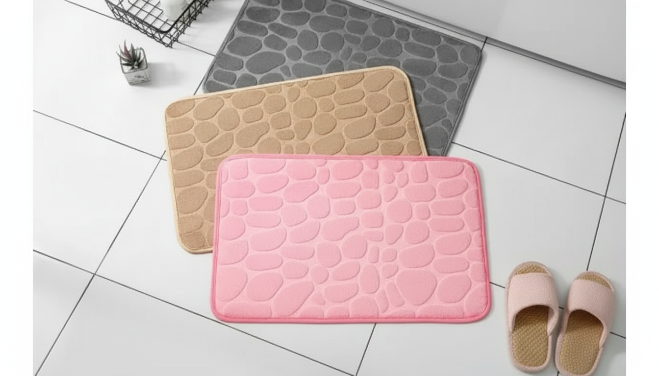 Spa-Soft Pebble Memory Foam Mat with Anti-Slip Backing