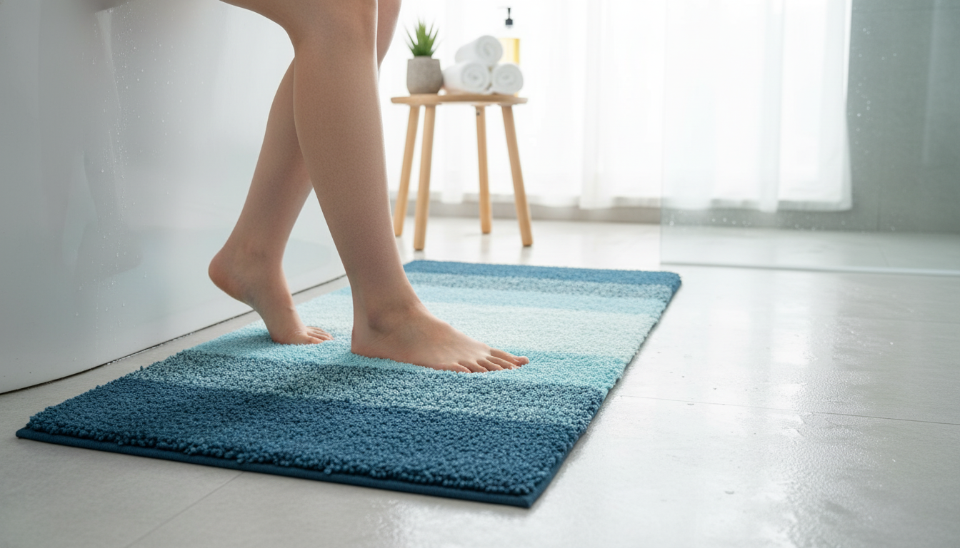 Plush Quick-Dry Non-Slip Microfiber Bathroom Rug