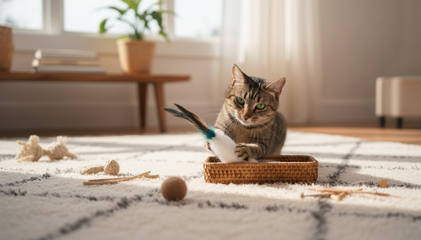 Rabbit Hair Chew Teaser Toy: Enrichment Play for Cats