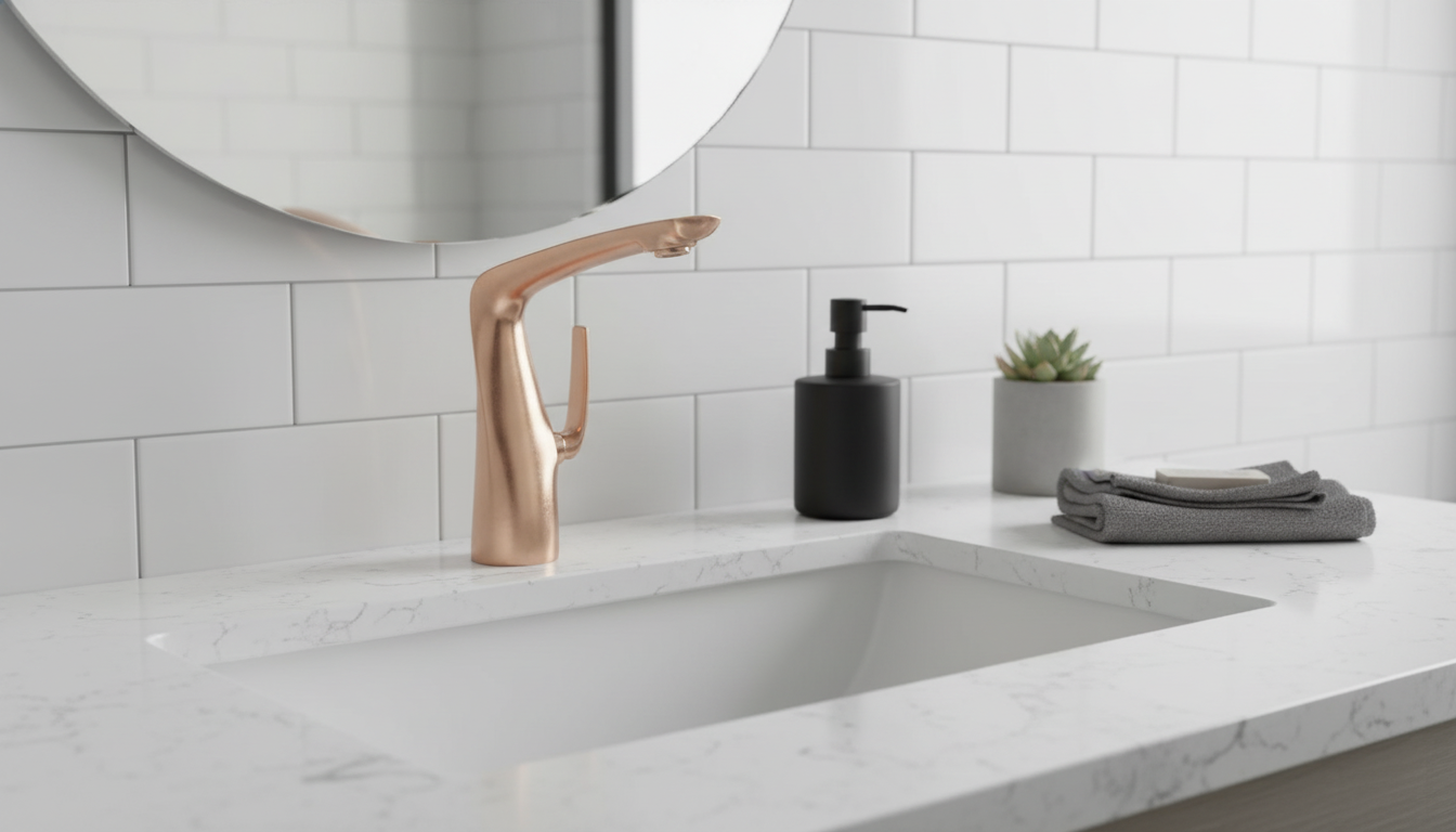 Rose Gold Single-Handle Bathroom Faucet: Dual Control
