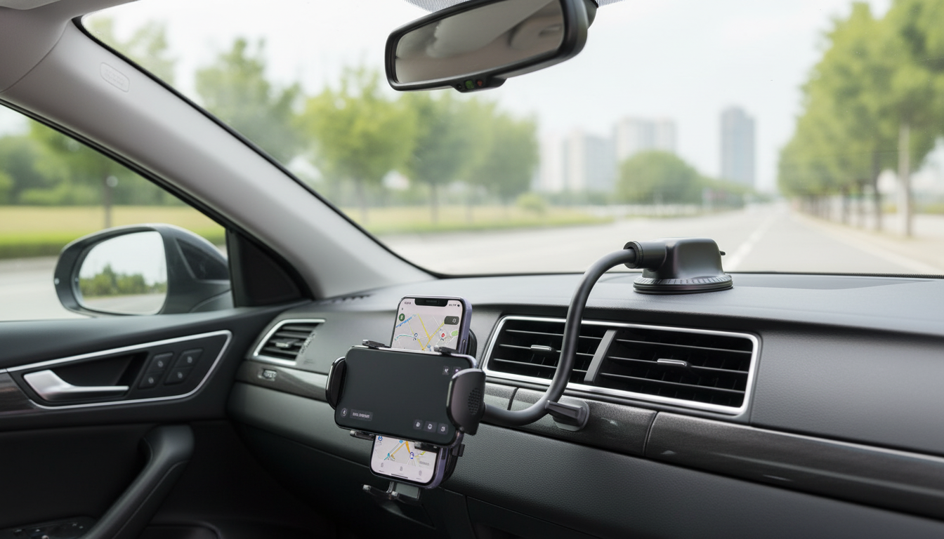 Rotating Long Arm Car Phone Holder for Stable Navigation
