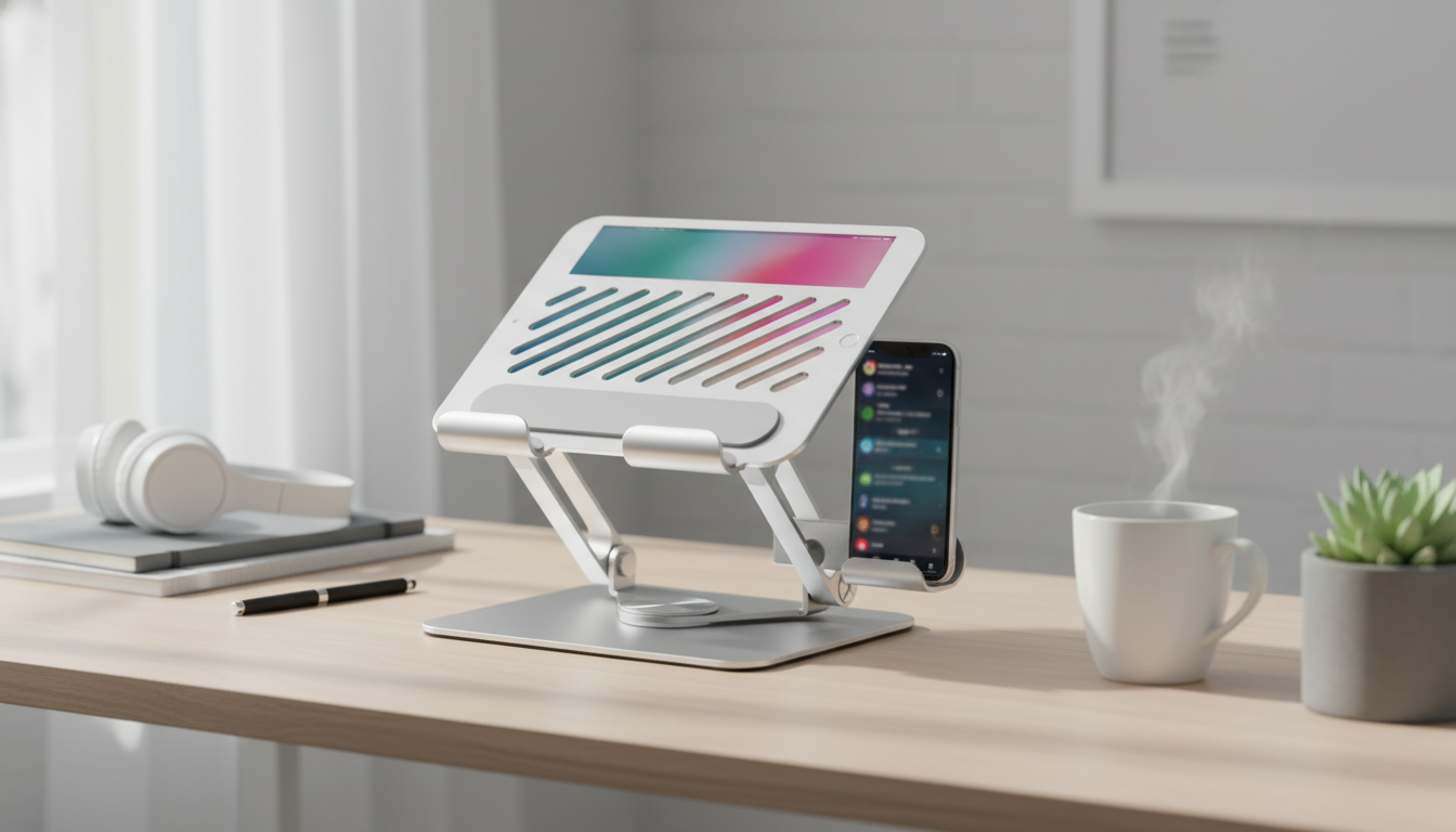 Stable 360° Rotating Aluminum Stand for Phone & Tablet