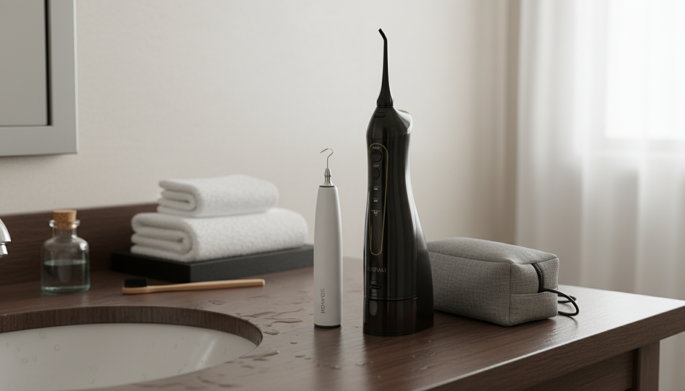 Two-Step Travel Oral Care: Water Flosser + Ultrasonic