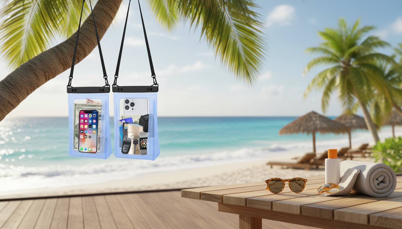Waterproof Phone Pouch + Lanyard: Beach & Pool Ready